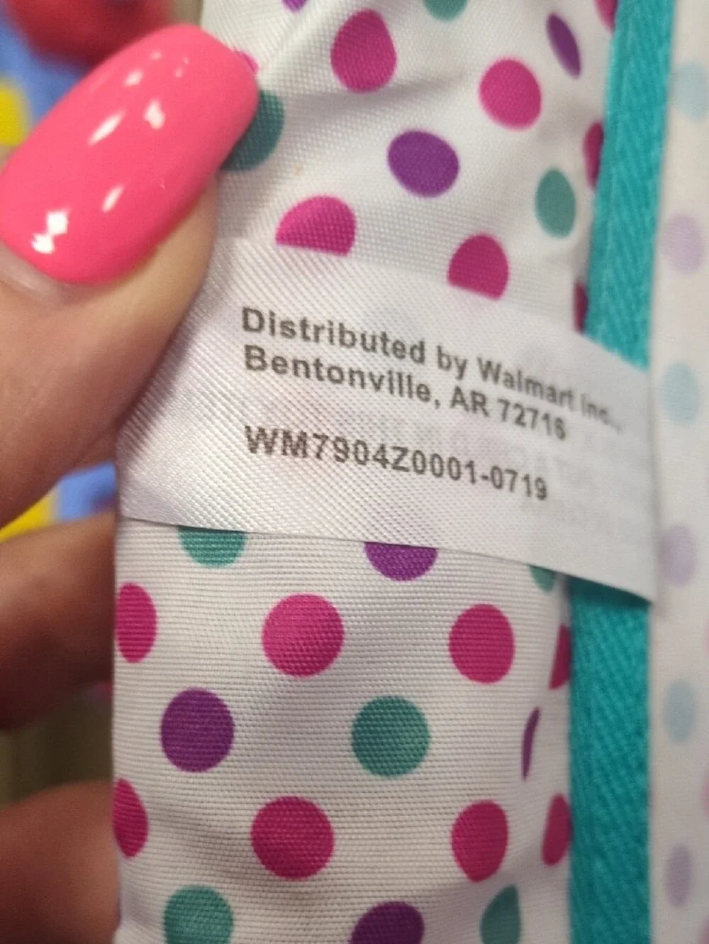 Pink Polka Dot Doll Bassinet with Teal Trim - Kids Toy Cradle